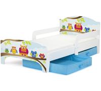 Leomark Smart Moderne Lit d'enfant Toddler 140x70 - Blanche Lit Simple avec Un Tiroir, Lit pour Enfant avec Rangement et Matelas, Tiroir en 2 Pièces