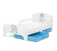Leomark Smart Moderne Lit d'enfant Toddler 140x70 - Blanche Lit Simple avec Un Tiroir, Lit pour Enfant avec Rangement et Matelas, Tiroir 2 Pièces