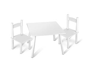 Leomark Table et 2 chaises Enfant Couleur Blanche Chambre Enfant Meuble Enfant Mobilier Chaise d'enfant Baby