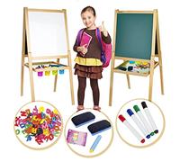 LEOMARK Tableau à colorier pour enfants - Tableau d'écriture de luxe avec accessoires, craie et aimant, chiffres et symboles magnétiques, hauteur : 130 cm