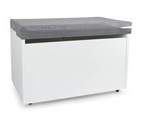 Leomark XXL Coffre de Rangement pour Enfants, Organisateur à jouets en bois MDF, Conteneur à jouets, banc sur roulettes, avec Confortables coussin, Dimensions: L 71 x P 40,5 x H 45 cm