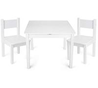 Leomark Yeti Table et 2 chaises Enfant Chambre Bébé Table pour Enfants Meuble Chaise Petit Bureau Dimensions: L 60 x L 60 x H 49 Couleur Blanc