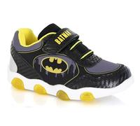 Leomil Baskets Enfant Batman LED Noires & Jaunes avec Logo - Fermeture Scratch & Lacets Élastiques - Tailles 25 à 33 (Système Taille Chaussures EU, Enfant de 2 à 5 Ans, Numérique, Moyen, 33)