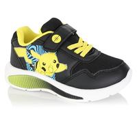 Leomil Baskets Enfant Pokémon Pikachu Noires et Jaunes - Fermeture Scratch + Lacets Élastiques - Tailles 25 à 33 (Système Taille Chaussures EU, Enfant de 2 à 5 Ans, Numérique, Moyen, 28)