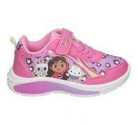 LEOMIL | Chaussures de sport lumineuses pour filles de Gabby's Dollhouse - Baskets roses de sport avec dessins de Gabby's Dollhouse - Baskets à lacets et à velcro - Ajustement maximal - Confortable -