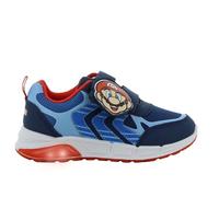 Leomil Chaussures Super Mario pour garçon (2-8 ans), baskets avec motif Mario, fermeture fermeture à scratch, lumières LED à chaque pas, idéales pour l'école et les loisirs, bleu marine, 33 EU