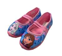 Disney Frozen Chaussons chauds pour fille de 2 à 8 ans avec motif Anna et Elsa, chaussures confortables pour la maternelle, chaussures décontractées avec paillettes idéales pour l'école, Bleu/rose, 26