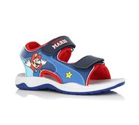 Leomil Sandales enfant Super Mario bleu et rouge, Double scratch, semelle antidérapante et confort été du 24 au 32 (Système Taille Chaussures EU, Enfant de moins de 5 ans, Numérique, Moyen, 32)