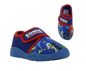 Leomil Sonic Chaussons garçon Pantoufles Enfants 29, Idéal pour la maison et la Maternelle, Bleu