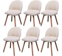 Leomix Housses de Chaise à Dossier incurvé du Milieu du siècle, Ensemble de Housse de Chaise de Salle à Manger Moderne 1/2/4/6, Housse de Chaise d'appoint Amovible Jacquard sans accoudoirs,C,6pack