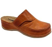 Leon 2019 Sabots Mules Chaussons Chaussures en Cuir Femme, Marron, EU 40