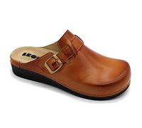 LEON 5000 Sabots Mules Chaussons Chaussures en Cuir, Femme, Brun, EU 37