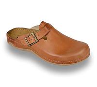 LEON 707 Sabots Mules Chaussons Chaussures en Cuir Homme, Marron, EU 42
