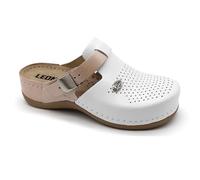 LEON 901 Sandales Sabots Mules Chaussons Chaussures en Cuir, Femme, Saumon, EU 38