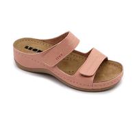 LEON 907 Sandales Sabots Mules Chaussons Chaussures en Cuir, Femme, Rose, EU 38