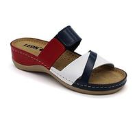 LEON 909 Sandales Sabots Mules Chaussons Chaussures en Cuir, Femme, Tommy, EU 39