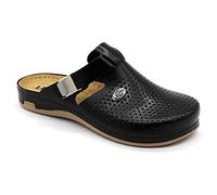 LEON 950 Sandales Sabots Mules Chaussons Chaussures en Cuir Femme, Noir, EU 38