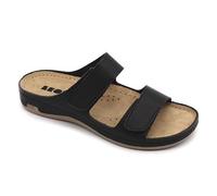 LEON 954 Sandales Sabots Mules Chaussons Chaussures en Cuir, Femme, Noir, EU 36