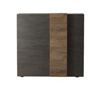 Leon - buffet bas - 2 portes - 113x121 cm - Gris / Bois