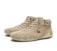 Leon - Chaussures pieds nus confortables et antidérapantes en cuir véritable - Bottes italiennes faites à la main pour homme - Imperméables et respirantes, marron, 43 EU