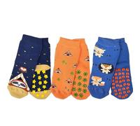 LEON D'ORO Chaussettes antidérapantes pour enfant, en coton, 3 paires de chaussettes pour bébé 0 à 18 mois, fabriquées en Italie, BY.ASS2 3 paires, 6-12 mois