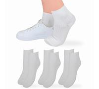 LEON D'ORO Chaussettes Costina Femme Coton Léger 3 Paires Chaussettes Femme Fil d'Écosse Made in Italy, ASS BLANC 3 Paires, Taille unique