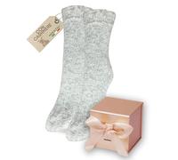 LEON D'ORO Chaussettes en cachemire pour femme, chaussettes en laine thermiques, chaussettes courtes pour femme, boîte cadeau, fabriquée en Italie de Noël, ASS5, 35-41