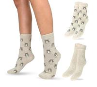 LEON D'ORO Chaussettes en cachemire pour femme en laine et cachemire thermiques d'hiver, fabriquées en Italie, idée cadeau de Noël, BOT ASS2, Taille unique
