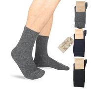 LEON D'ORO Chaussettes en cachemire pour homme en laine et cachemire thermiques d'hiver fabriquées en Italie, idée cadeau de Noël, Lisse ASS2, 40-45