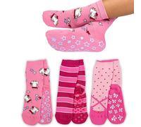 LEON D'ORO Chaussettes enfant antidérapantes en coton 3 paires chaussettes bébé abs école maison gonflables, fabriquées en Italie (IT, nombre, 35, 40, ASS3 3 paires), ASS4 3 paires, 23-28