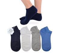 LEON D'ORO Chaussettes enfant coton fil d'Écosse 4 paires chaussettes légères et respirantes fabriquées en Italie, 23-28