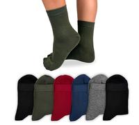 LEON D'ORO Chaussettes enfant fille coton élastique, chaussettes garçon fille pour école de loisirs 6 paires fabriquées en Italie