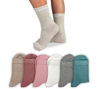 LEON D'ORO Chaussettes enfant fille en coton, chaussettes garçon fille pour école de loisirs 6 paires fabriquées en Italie, ASSF4, 29-34