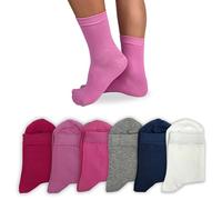 LEON D'ORO Chaussettes enfant fille en coton, chaussettes garçon fille pour école de loisirs 6 paires fabriquées en Italie, ASSF3, 23-28