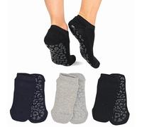 LEON D'ORO Chaussettes femme Pilates chaussettes antidérapantes 3 paires chaussettes de yoga fitness bal Made in Italy