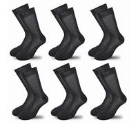LEON D'ORO Chaussettes Homme Coton Courte Costa 6 Paires Chaussettes Homme Fil d'Écosse Made in Italy Chaussettes Courtes, Noir 6 paires lisses, 40-42