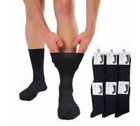 LEON D'ORO Chaussettes sanitaires pour homme en coton léger pour Diabétiques Chaussettes sans élastique Made in Italy, Ass, 40-42