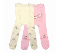 LEON D'ORO Collants pour bébé fille en coton 6 mois 12 mois 18 mois 2 paires Made in Italy, ASS 7 2 paires, 0- 6 mois