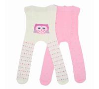 LEON D'ORO Collants pour bébé fille en coton 6 mois 12 mois 18 mois 2 paires Made in Italy, ASS1 2 paires, 12-18 mois