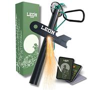 LEÓN Goods® : Allume-feu de survie [allume-feu] + livre électronique (français non garanti). Pour Bushcraft & Outdoor - Briquet de survie en magnésium. Votre allumette éternelle avec outil