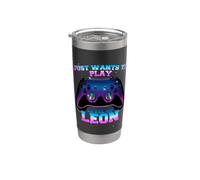 LEON - LEVEL UP avec Controller: VEUT JUSTE JOUER Gobelet isotherme en acier inoxydable double paroi