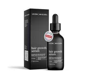 Leon Miguel Sérum de Croissance des Cheveux - Biotine 5% et Ginseng pour Une Croissance Rapide - Empêche la Chute, Cheveux Plus Forts et Plus Épais, Sérum Anti-Chute pour Hommes