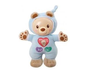 Leon Mon Lumi Ourson Bleu 40 berceuses, 2 chansons - Set Peluche veilleuse Musicale avec Carte Animal - Doudou Bebe - Garcon
