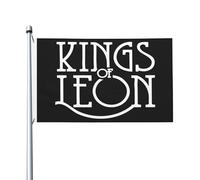 Leon Rock Band Kings Drapeau Double Face 3x5FT - Fan Banner Hip Hops Musique - Décoration Murale Chambre Fans Concert Outdoor Cadeau Vintage