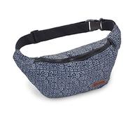 Leon - Sac banane - 100 % coton - Sac banane Belly Belt Moon Bag Bumbag Boho Hippie Tribal - Pour homme et femme - Bleu foncé - Beige Spyro, Bleu et blanc, Taille unique, Sacs bananes
