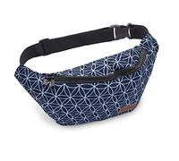 Leon - Sac banane - 100 % coton - Sac banane Belly Belt Moon Bag Bumbag Boho Hippie Tribal - Pour homme et femme - Bleu foncé - Beige Spyro, Bleu foncé/beige, Taille unique, Sacs bananes