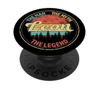 Leon The Man The Myth The Legend Men Nom personnalisé PopSockets PopGrip Adhésif