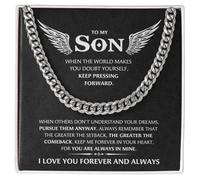 LEONADORA Collier « To My Son » de maman et de papa, collier personnalisé pour fils de la part de mère et de père, cadeau d'anniversaire de remise de diplôme, cadeau de Noël cool pour homme, Standard