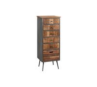 Commode Altobuy LEONARD - Chiffonnier 6 Tiroirs Acier et Bois Massif -
