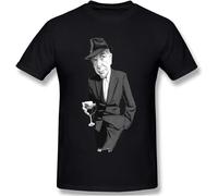 Leonard Cohen Design Men T Shirts Short Sleeves Round Neck Tee Summer Tops Black Manches Courtes(X-Large)